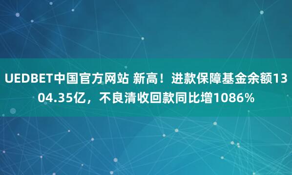 UEDBET中国官方网站 新高！进款保障基金余额1304.35亿，不良清收回款同比增1086%