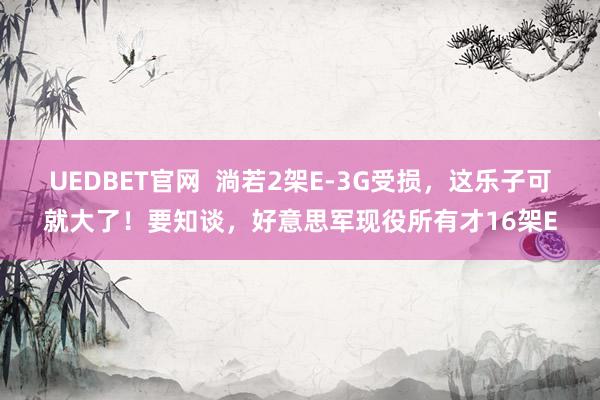 UEDBET官网  淌若2架E-3G受损，这乐子可就大了！要知谈，好意思军现役所有才16架E
