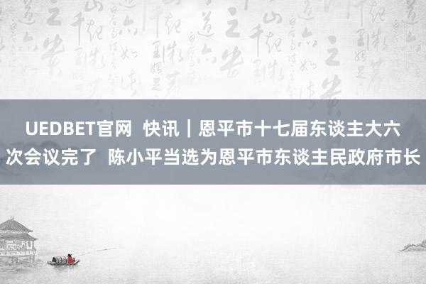 UEDBET官网  快讯｜恩平市十七届东谈主大六次会议完了  陈小平当选为恩平市东谈主民政府市长