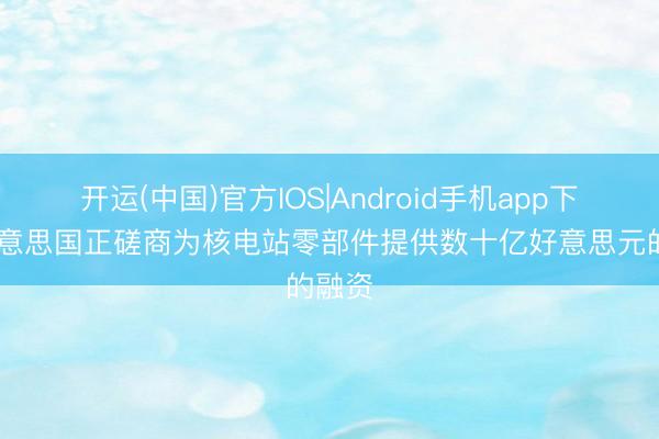 开运(中国)官方IOS|Android手机app下载 好意思国正磋商为核电站零部件提供数十亿好意思元的融资
