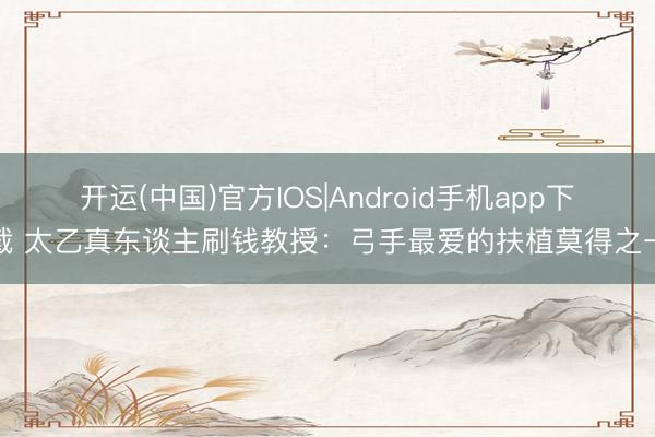 开运(中国)官方IOS|Android手机app下载 太乙真东谈主刷钱教授：弓手最爱的扶植莫得之一